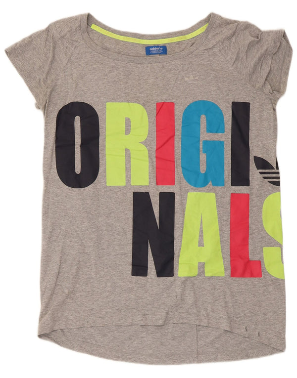 Adidas Womens Graphic T-Shirt Top UK 16 Large Grey