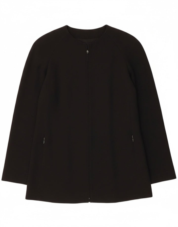 Giorgio Armani Chaqueta tipo blazer con cremallera completa para mujer IT 38 XS Lana virgen negra