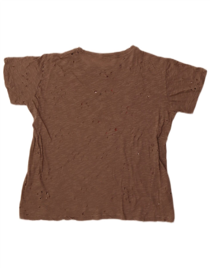 Guess Camiseta con gráfico perforado para mujer UK 44 Marrón medio
