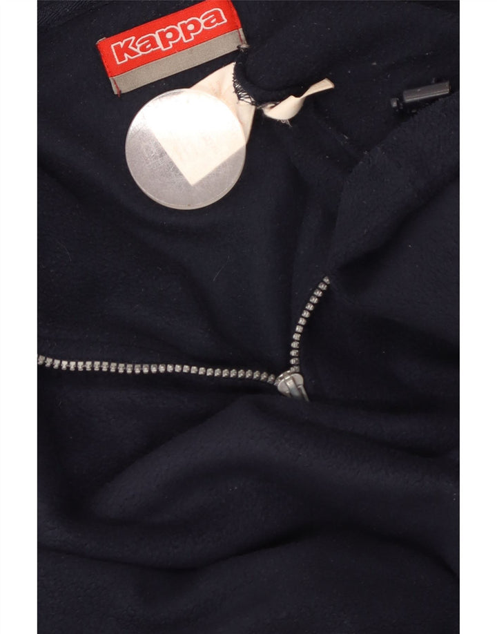 KAPPA Jersey de forro polar con cuello y cremallera para hombre Poliéster azul marino mediano