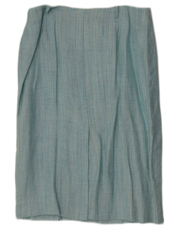 Mariella Rosati Falda recta para mujer UK 12 Medium W30 Lino azul