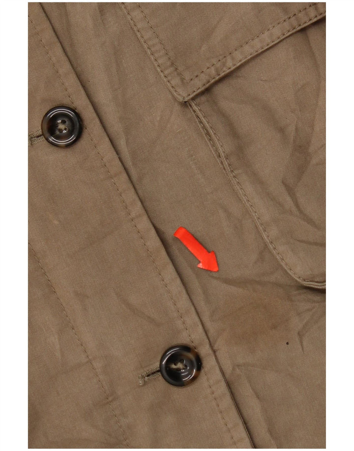 Massimo Dutti Parka con Capucha para Mujer UK 44 Mediano Caqui Algodón
