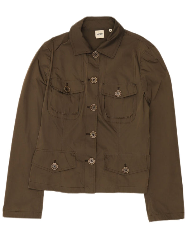 Aspesi Chaqueta utilitaria para mujer UK 12 Medium Caqui Poliéster