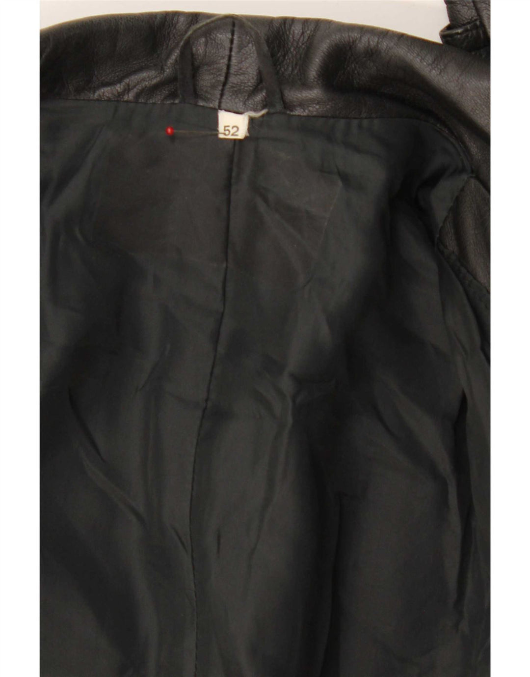 Vintage hombres doble pecho cuero abrigo IT 52 XL negro
