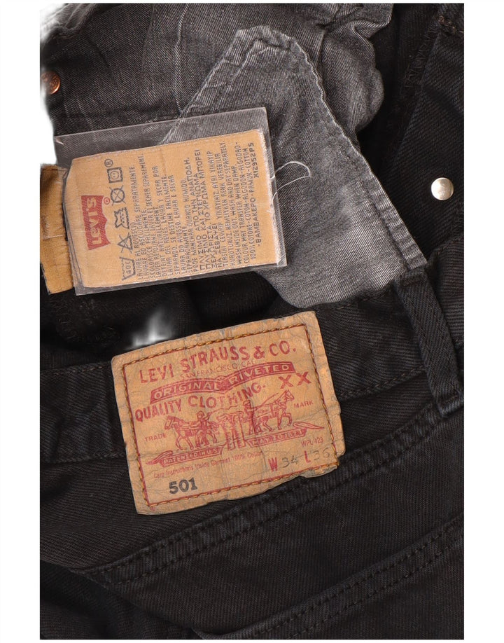 LEVI'S Jeans rectos 501 para hombre W34 L36 Algodón negro