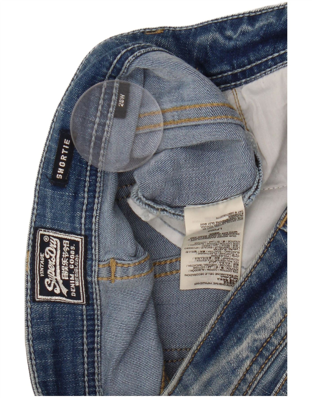 Shorts Vaqueros Mujer SUPERDRY W28 Algodón Azul Medio