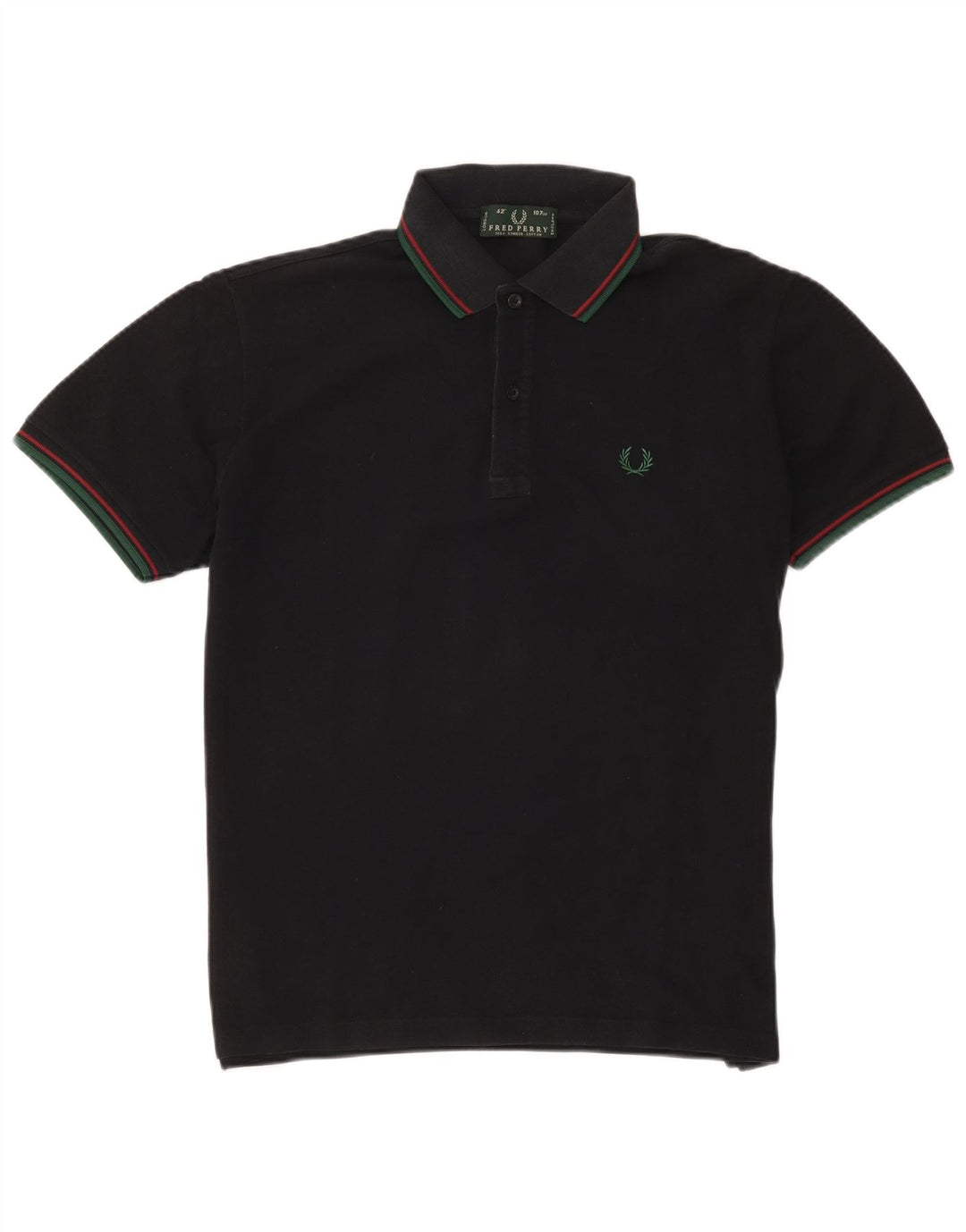 Fred Perry Polo De Hombre De Algodón A Rayas Negro Mediano