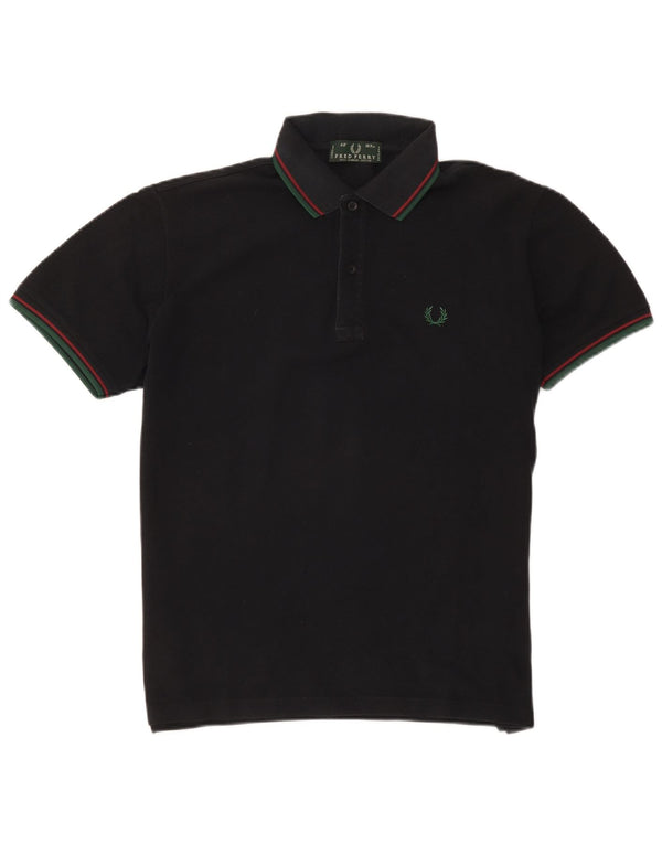 Fred Perry Polo De Hombre De Algodón A Rayas Negro Mediano