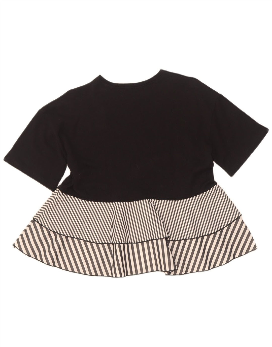 Zara Mujer Blusa Top UK 10 Small Negro Rayas