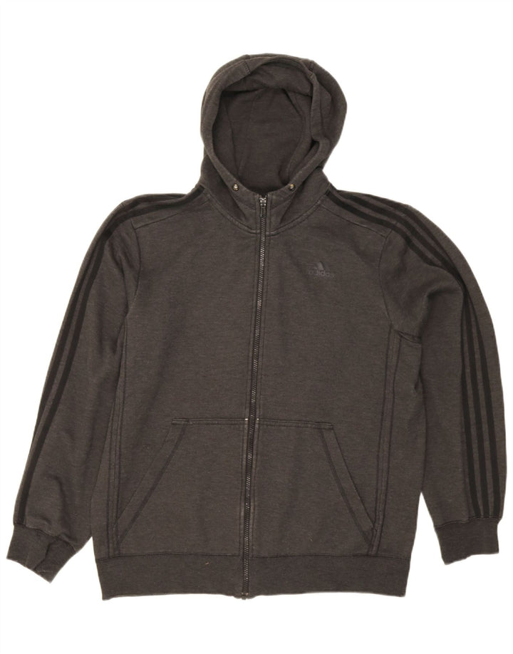 Adidas Mens Climalite Zip Sudadera con capucha Suéter Grande Gris Poliéster