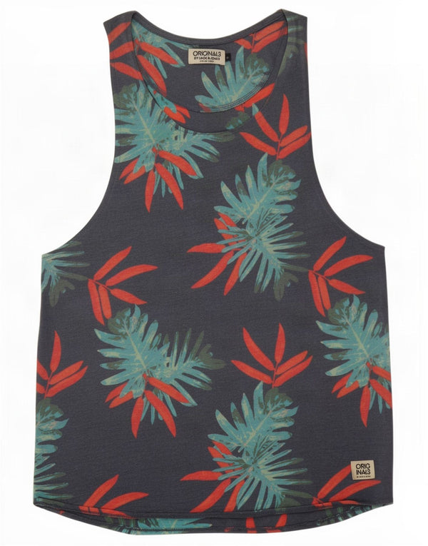 Jack & Jones Hombre Chaleco Top Pequeño Azul Marino Floral