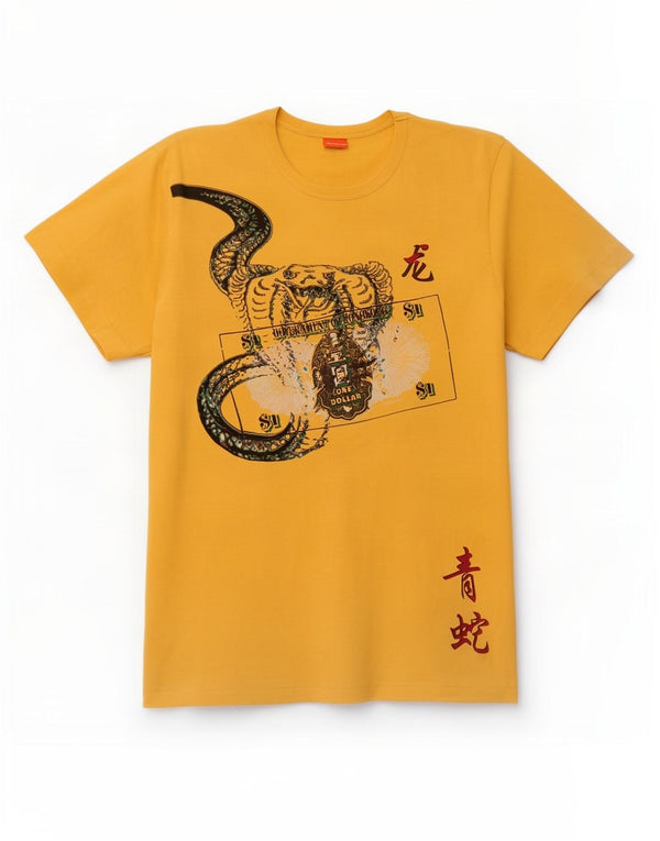 Hugo Boss Hombre Camiseta Gráfica Top XL Amarillo