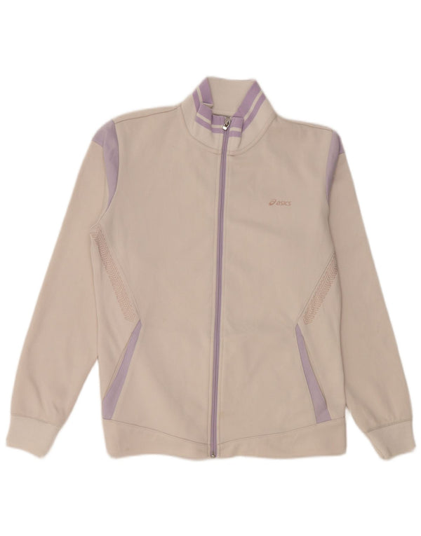 ASICS Chaqueta de chándal para mujer UK 40 Medium White Colourblock