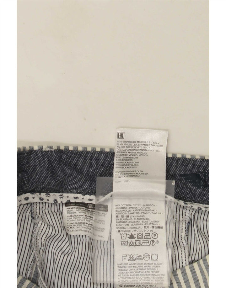 Dockers Pantalones cortos chinos para hombre W32 Algodón a rayas grises grandes