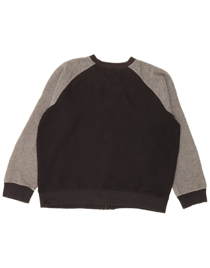 Zara Hombre Chándal Top Chaqueta 2XL Algodón Color Block Negro