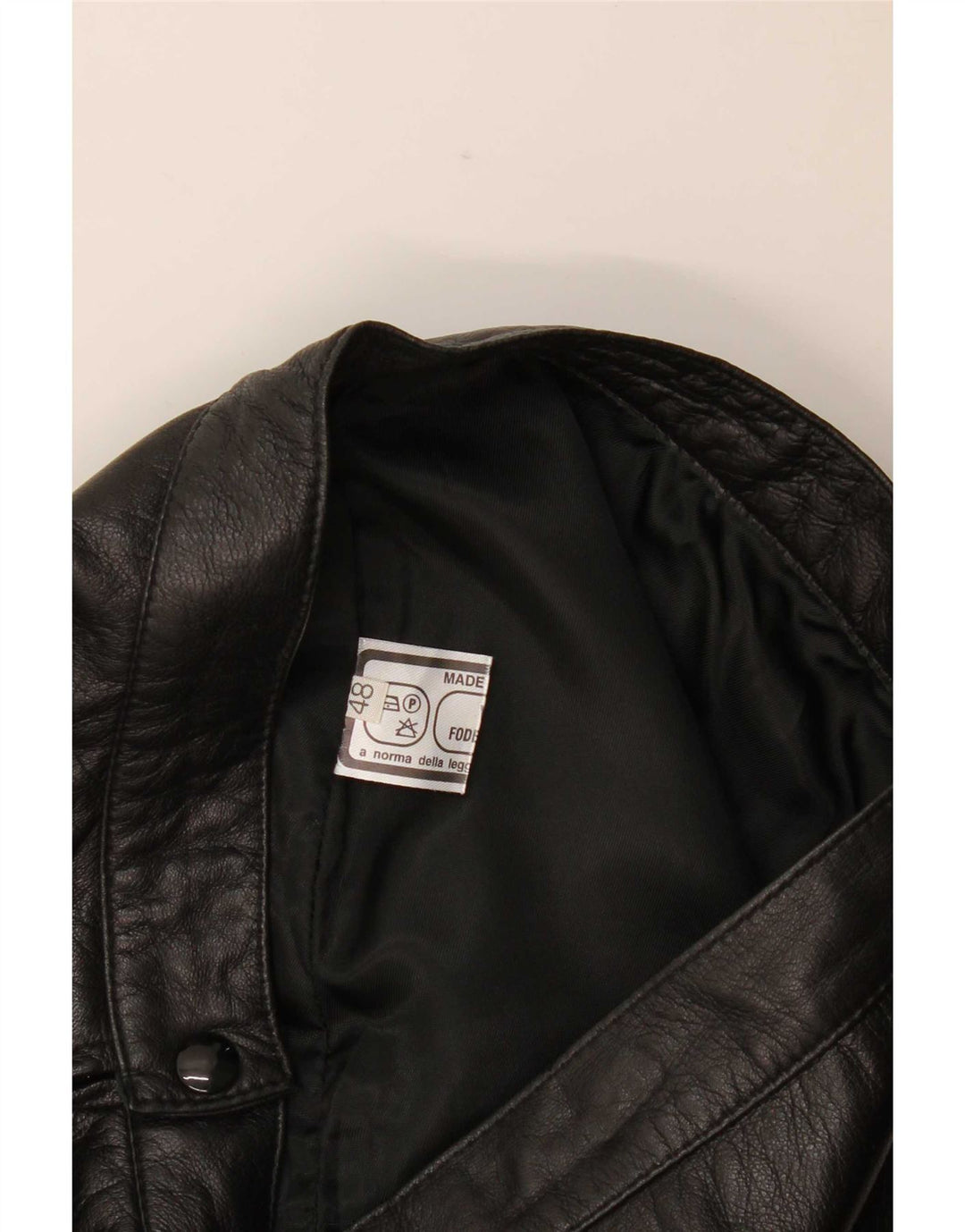 Vintage mujer mini falda de cuero W30 medio negro