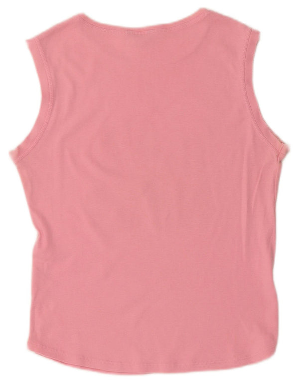 Guess Top sin mangas gráfico para mujer UK 40 Grande Algodón rosa