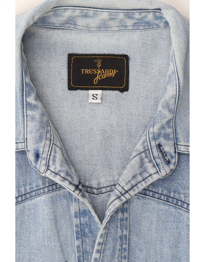 Camisa vaquera Trussardi para hombre azul pequeño