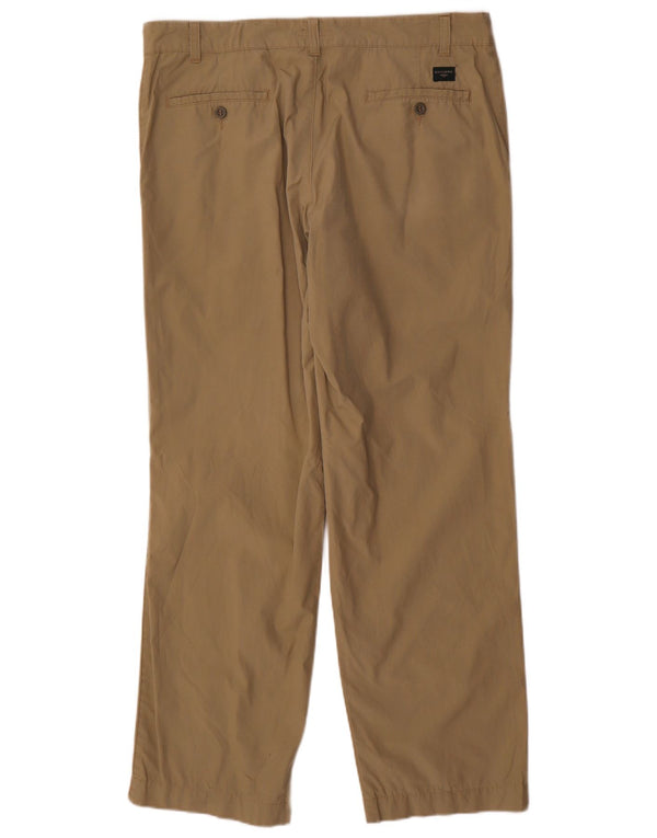 Dockers Mens Straight Chino Trousers W36 L32 Khaki Cotton