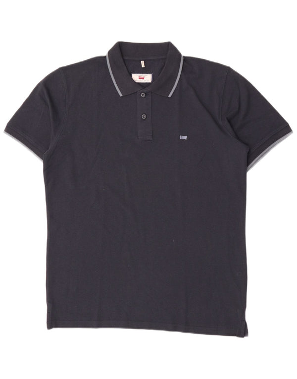 Carrera Mens Polo Shirt Large Navy Blue Cotton