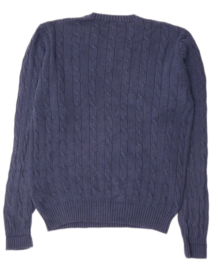 Marks & Spencer Jersey de cuello redondo azul Harbor para hombre Azul marino mediano