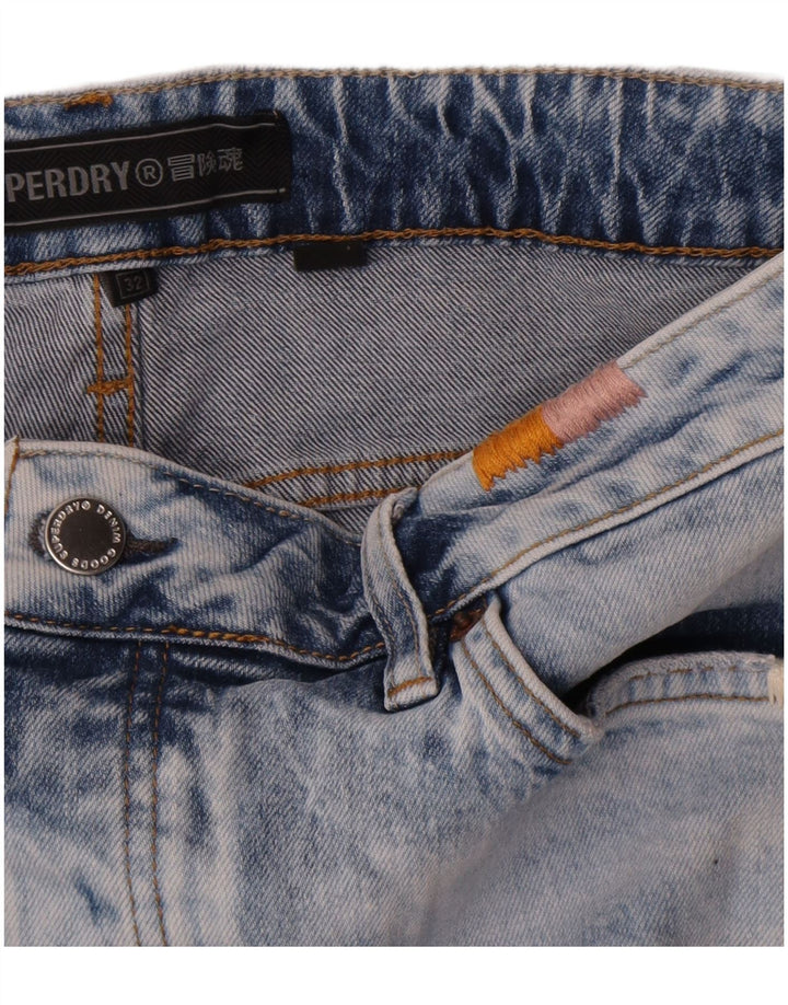 Superdry Mujer Pantalones Cortos De Mezclilla Desgastada W32 Algodón Azul Grande