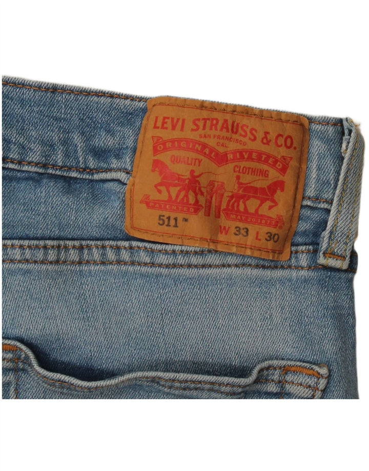 Levi's Hombre 511 Slim Jeans W33 L30 Algodón Azul