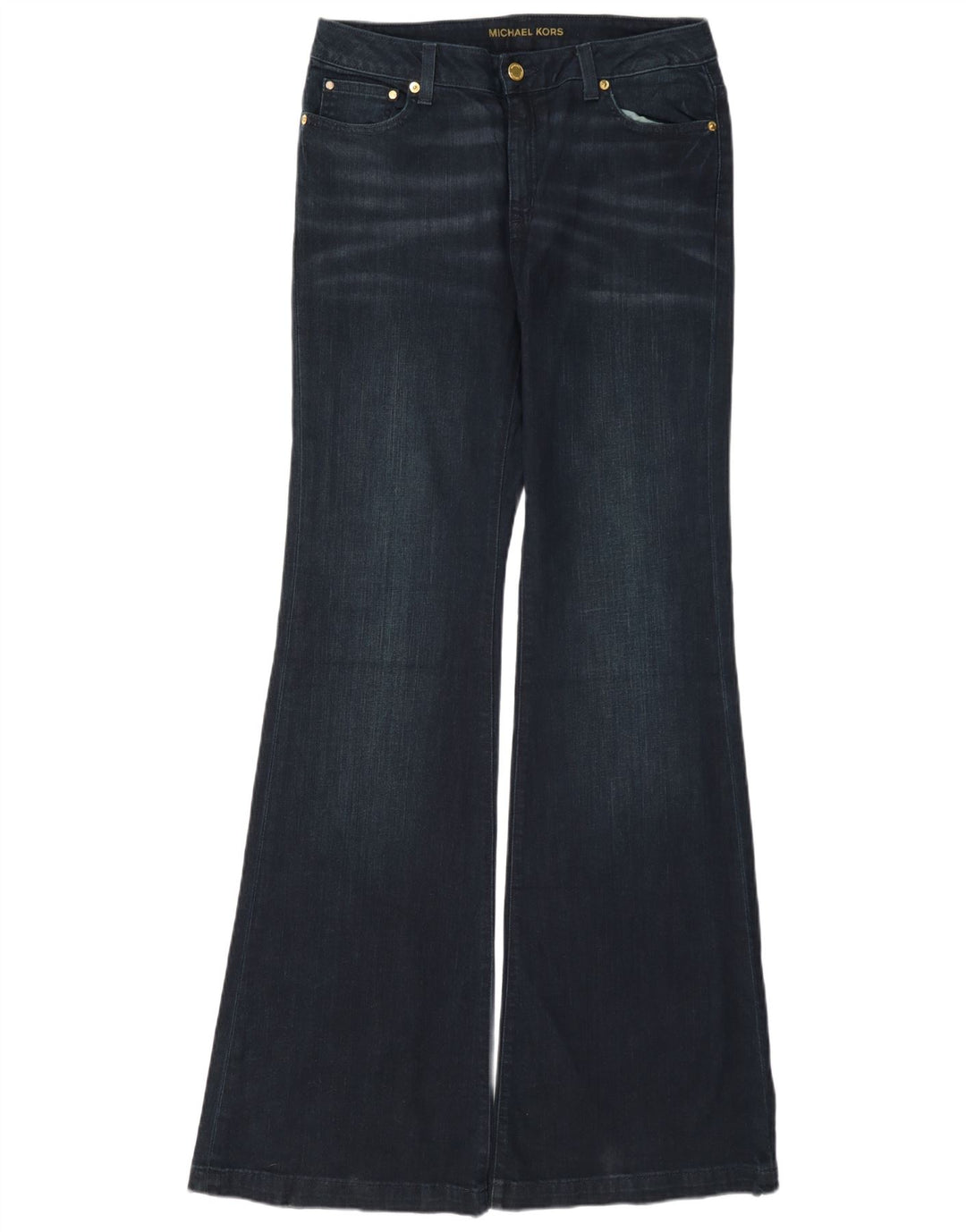 Michael Kors Vaqueros acampanados Selma para mujer US 8 Mediano W30 L35 Azul marino Algodón