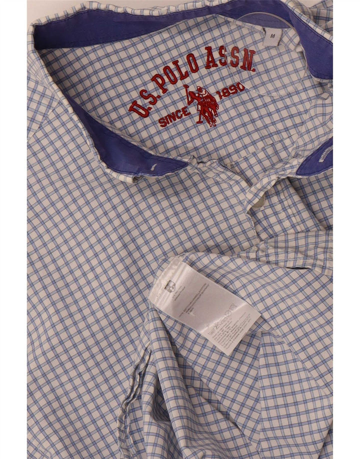 Asociación de Polo de EE. UU. Camisa Hombre Algodón Vichy Azul Medio