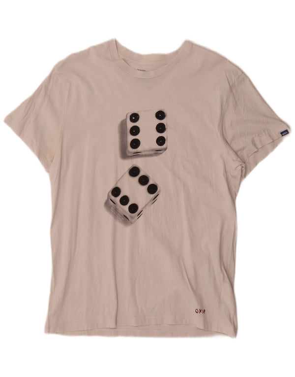 Vans Camiseta con gráfico de ajuste personalizado para hombre, talla grande, algodón blanco