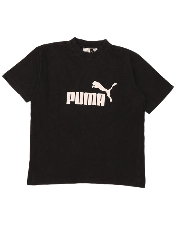 Puma - Camiseta gráfica para hombre, talla grande, algodón negro