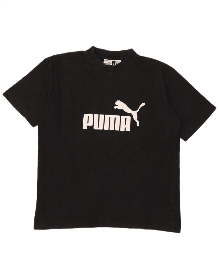 Puma - Camiseta gráfica para hombre, talla grande, algodón negro