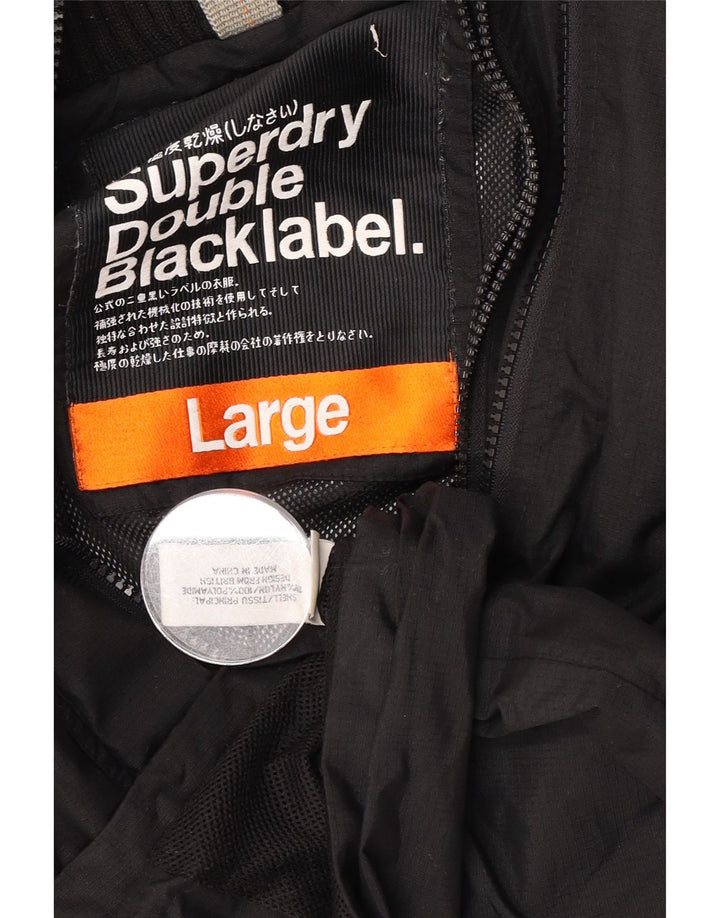 Superdry Chaqueta impermeable gráfica para mujer UK 46 Large Nylon negro