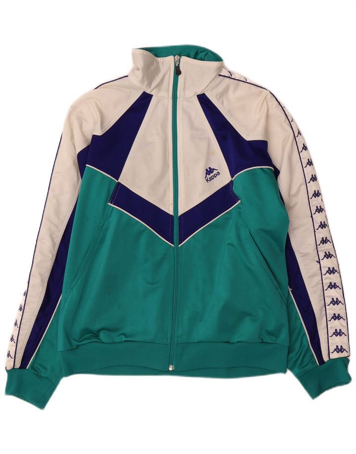 Kappa Hombre Chaqueta De Chándal Con Gráfico Grande Verde Colorblock