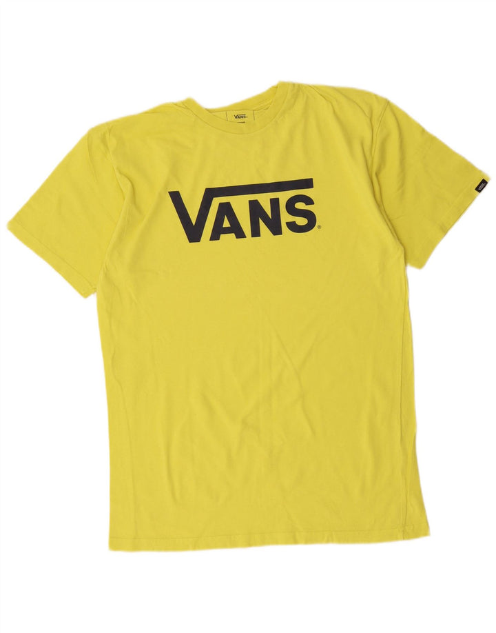 VANS Camiseta gráfica de ajuste clásico para hombre Top de algodón amarillo medio