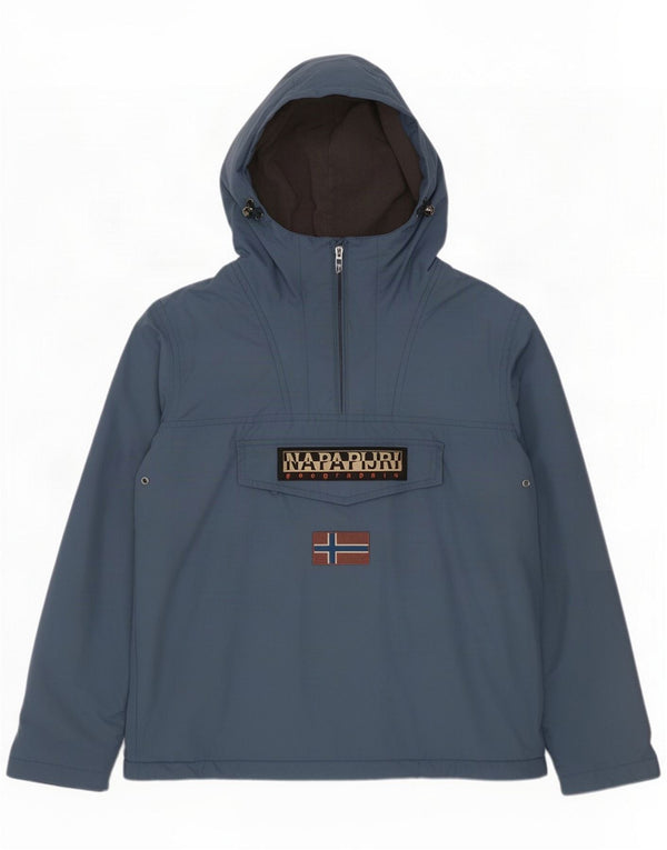Napapijri Chaqueta anorak con capucha y gráfico geográfico para hombre UK 44 2XL Azul