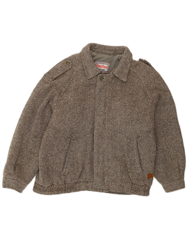 Faciba Chaqueta militar para hombre IT 50 grande gris moteada