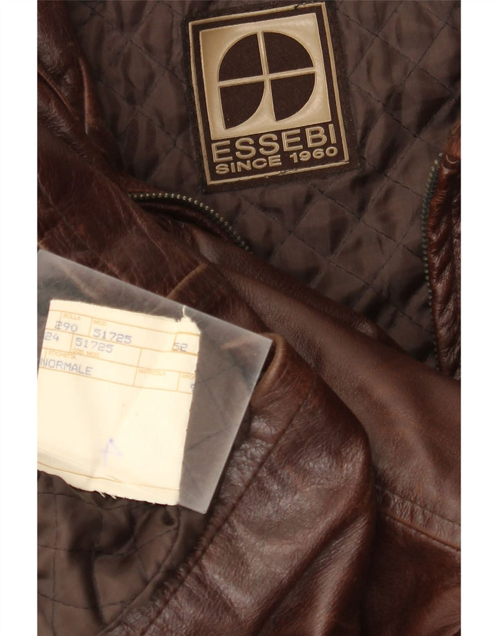 Essebi Chaqueta de cuero para hombre IT 52 XL Cuero marrón