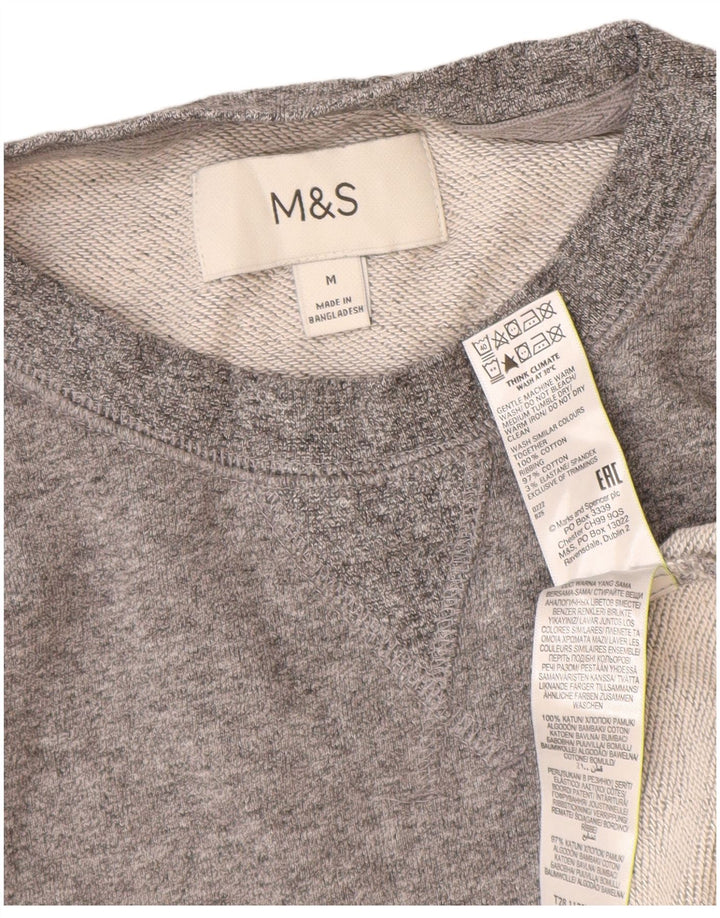 Marks & Spencer - Sudadera para hombre, color gris medio, algodón