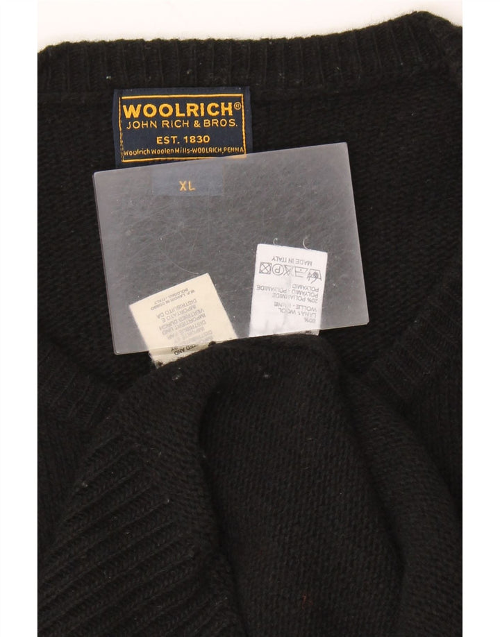Woolrich Jersey con cuello redondo y gráfico para hombre XL Lana negra