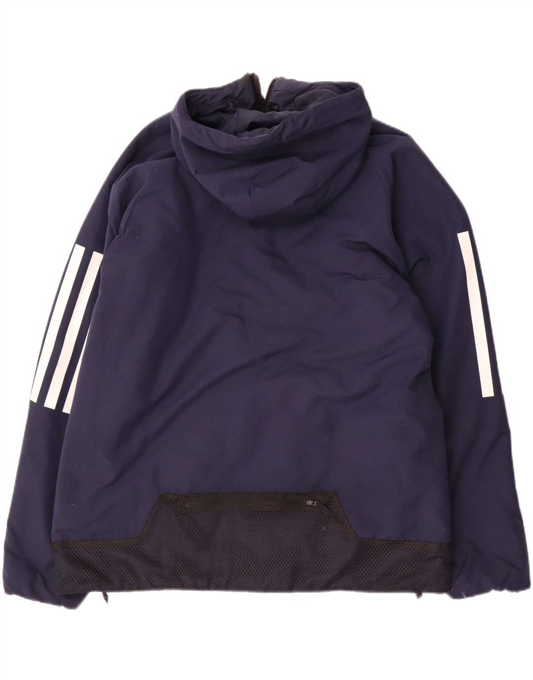 Adidas Chaqueta cortavientos con capucha para hombre Reino Unido 40 Grande Azul marino Poliéster