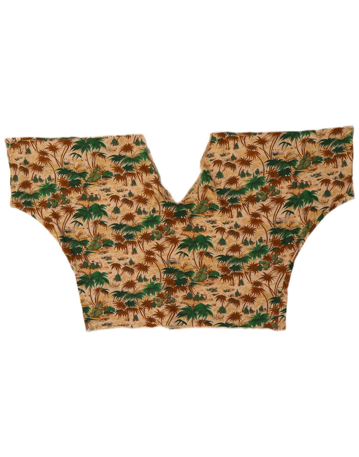 Vintage mujer crop top Reino Unido 12 medio multicolor hawaiano