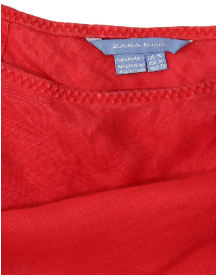 Zara Falda Acampanada Mediana W28 Ramio Rojo