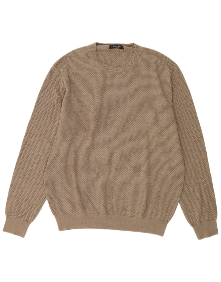 Massimo Dutti Jersey Cuello Redondo Hombre XL Beige