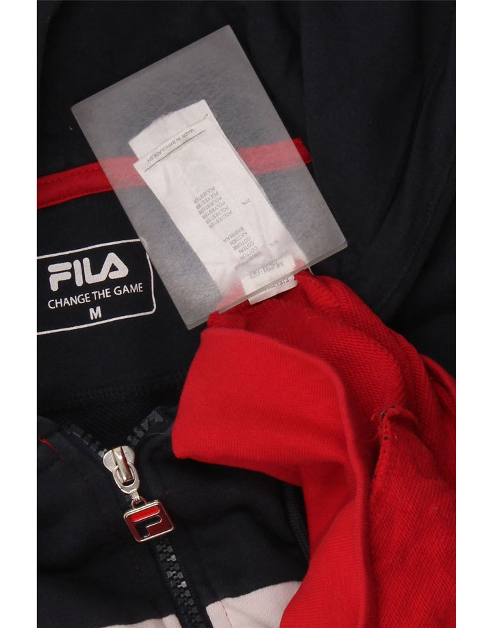 FILA Sudadera con capucha y cremallera gráfica para hombre, tamaño mediano, multicolor, color block