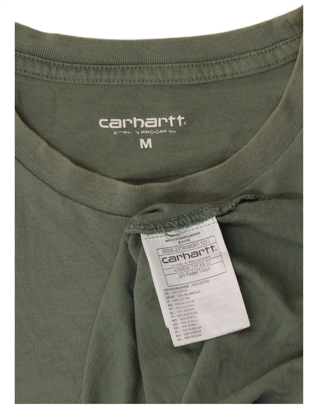Camiseta Carhartt Hombre Top Medium Verde Algodón