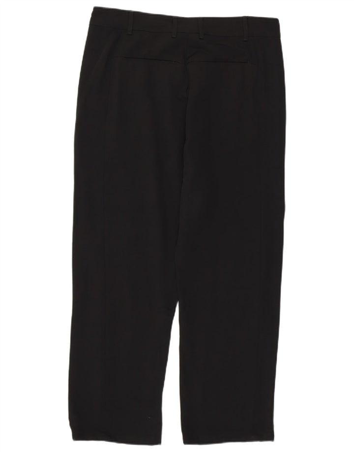 ZARA Mujer Pantalón Capri Recto Mediano W28 L23 Lyocell Negro