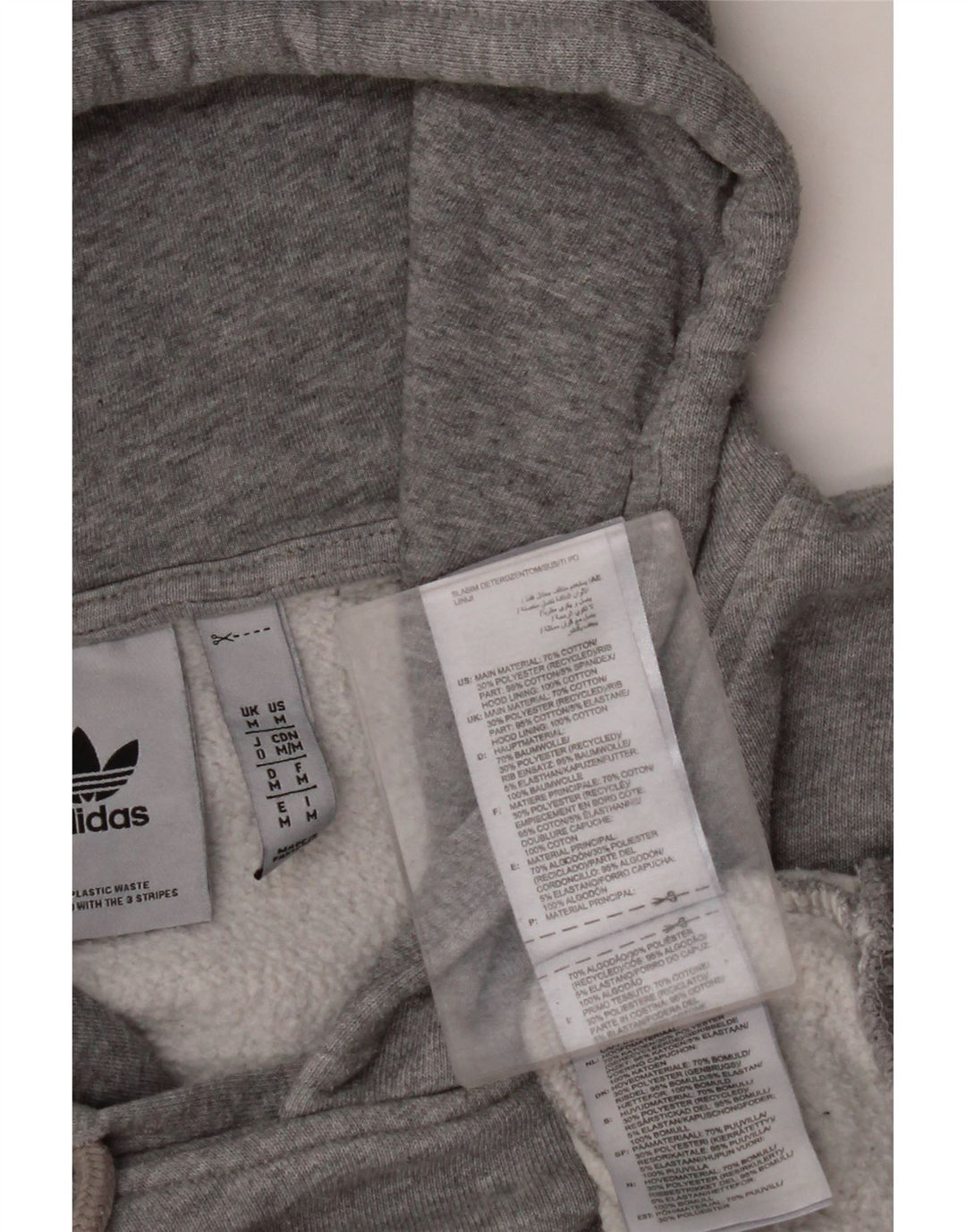 ADIDAS Hombre Sudadera con capucha Jumper Algodón moteado gris medio