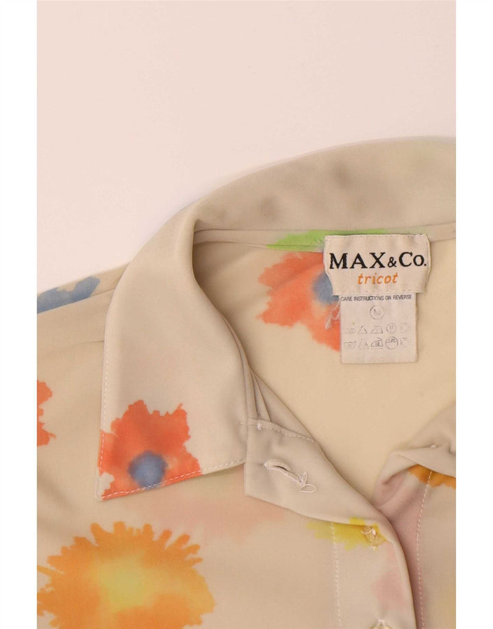 Max & Co. Blusa camisera para mujer UK 40 Mediana Off White Floral