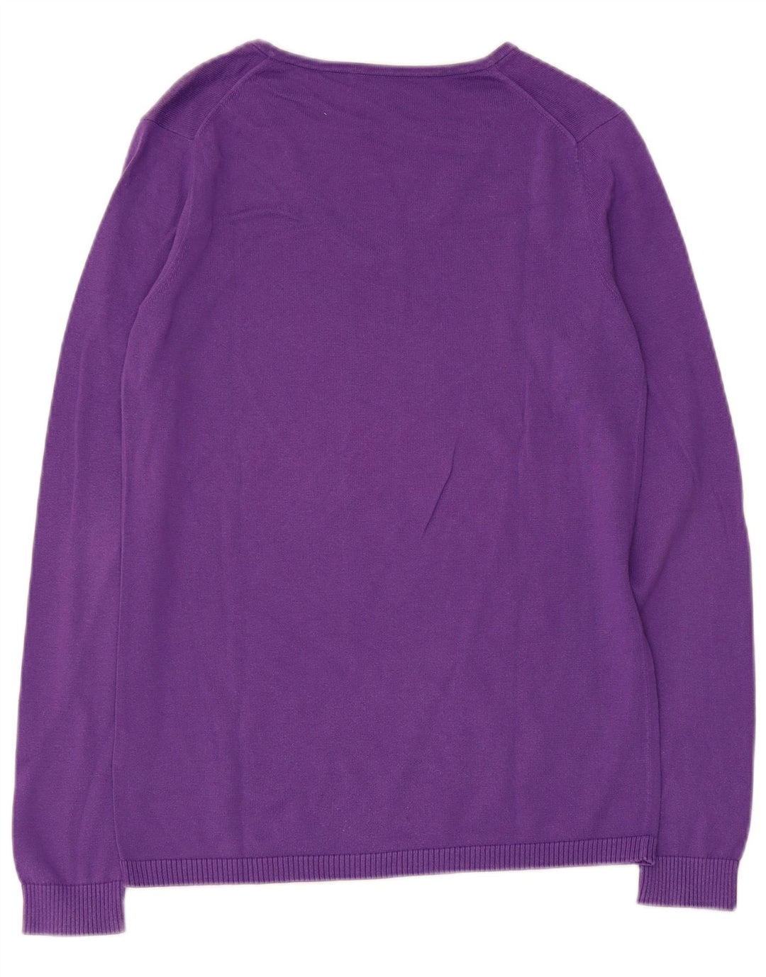 Lacoste - Jersey con cuello en V para mujer, talla 40, algodón morado mediano